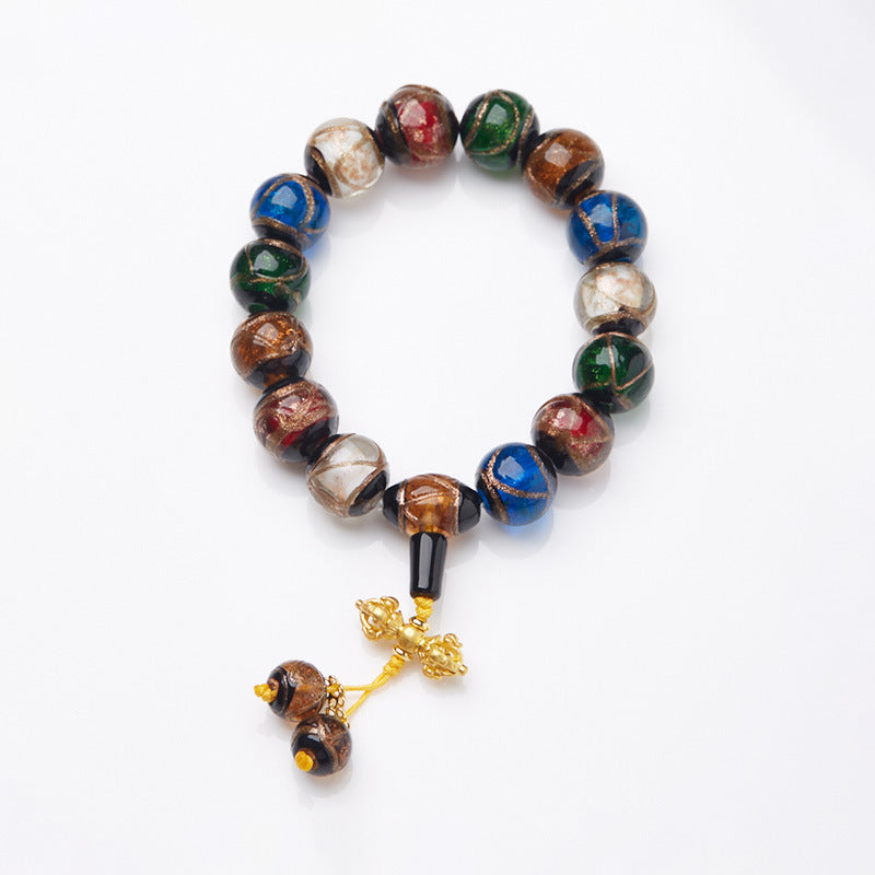 Colorful vajra natural agate bracelet