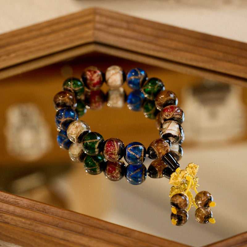 Colorful vajra natural agate bracelet