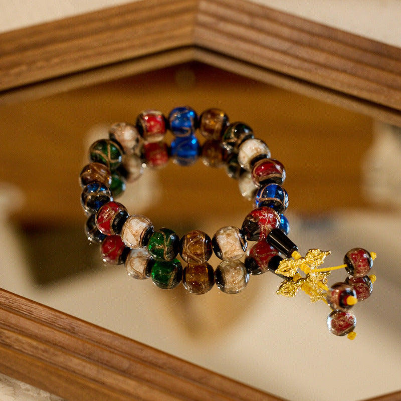 Colorful vajra natural agate bracelet