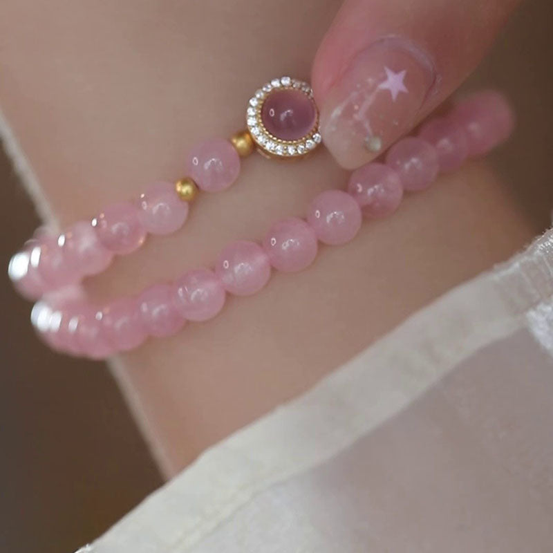 Peach Princess Natural Crystal Bracelet