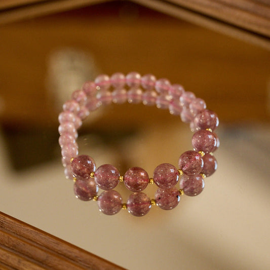 Natural pigeon blood red strawberry crystal bracelet