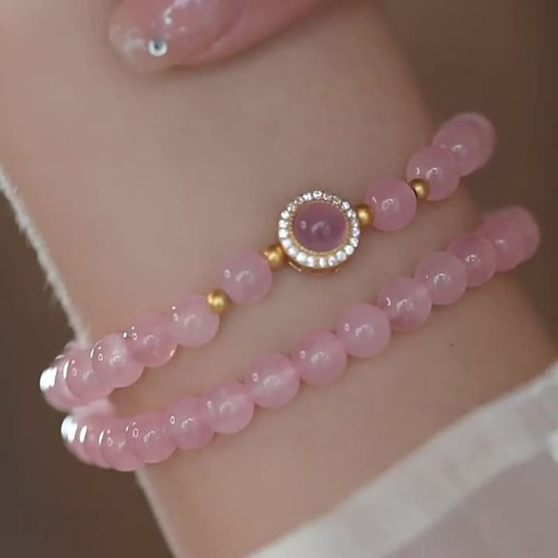 Peach Princess Natural Crystal Bracelet