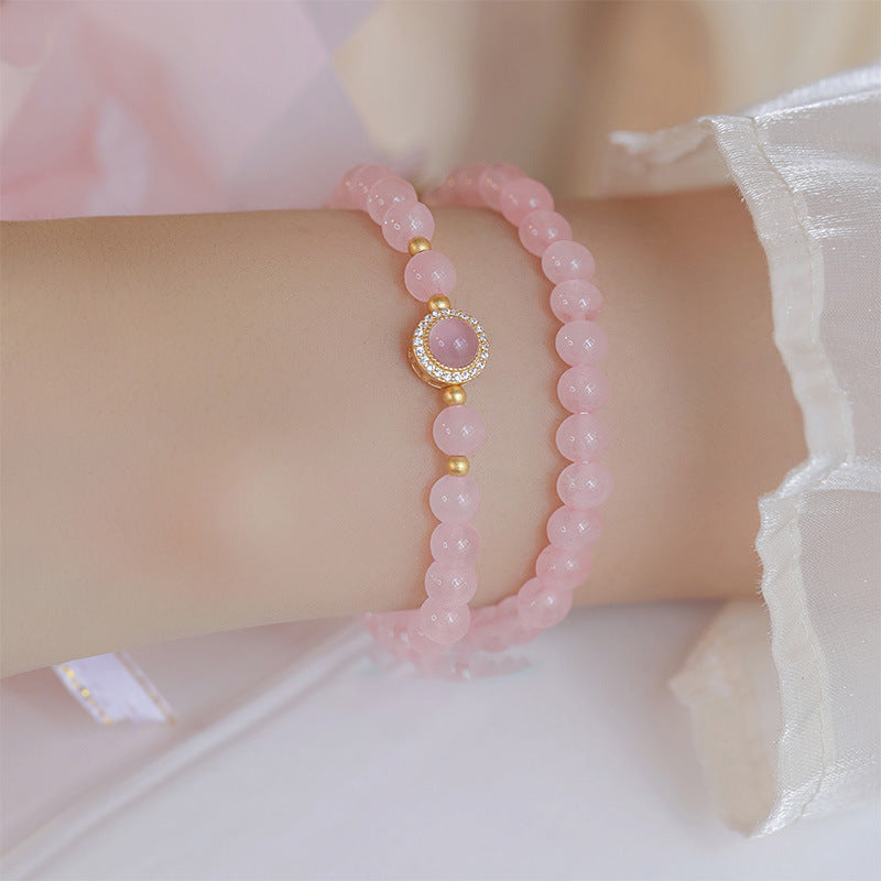 Peach Princess Natural Crystal Bracelet
