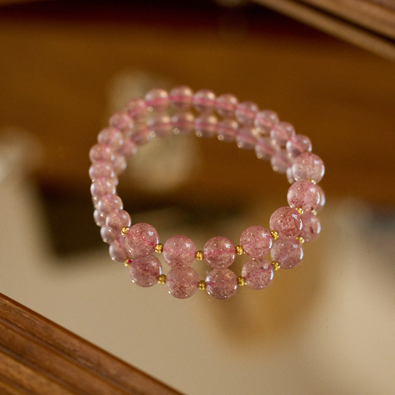 Natural pigeon blood red strawberry crystal bracelet