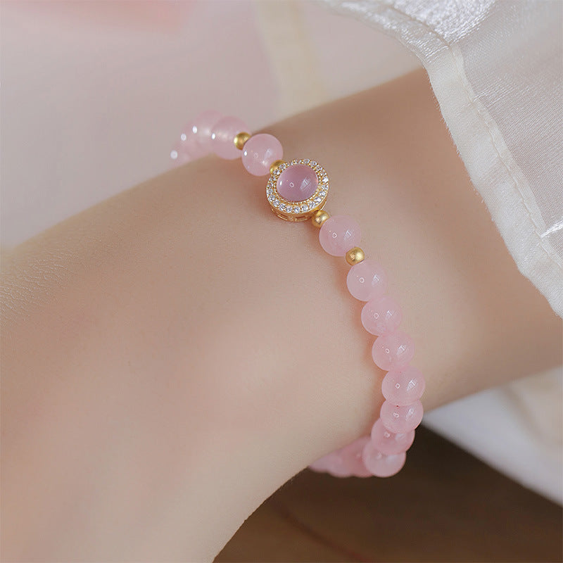 Peach Princess Natural Crystal Bracelet