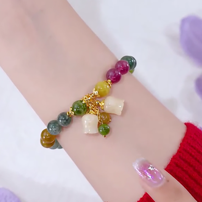 Pulsera de turmalina de color natural