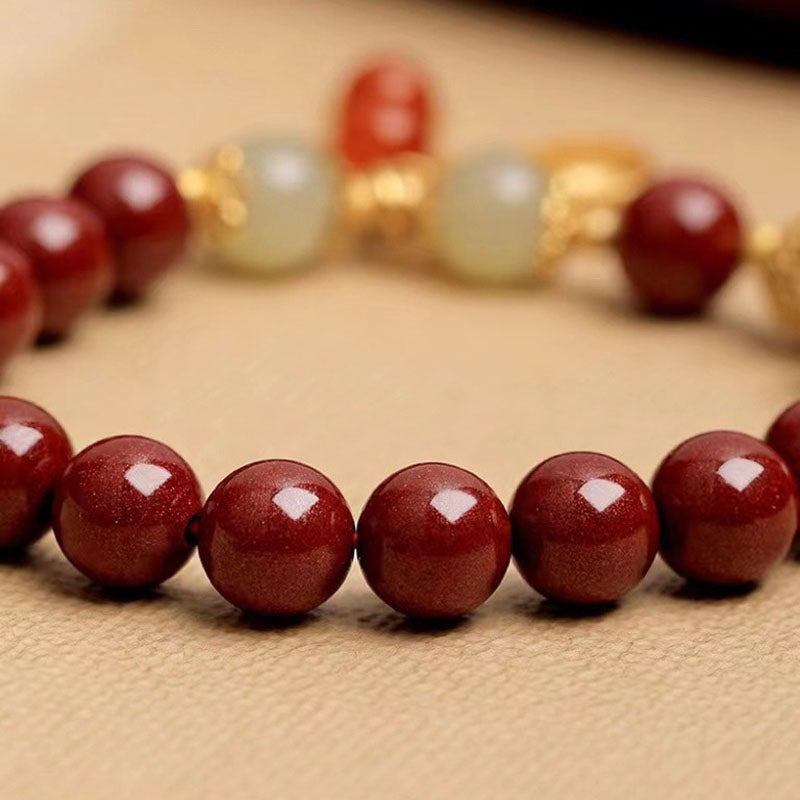Peanut Lucky Natural Cinnabar Bracelet