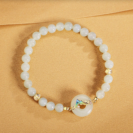 Mountain Natural Emerald Jade Stone Bracelet