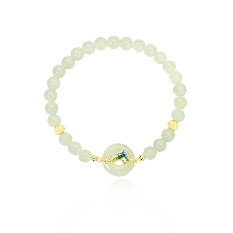 Mountain Natural Emerald Jade Stone Bracelet