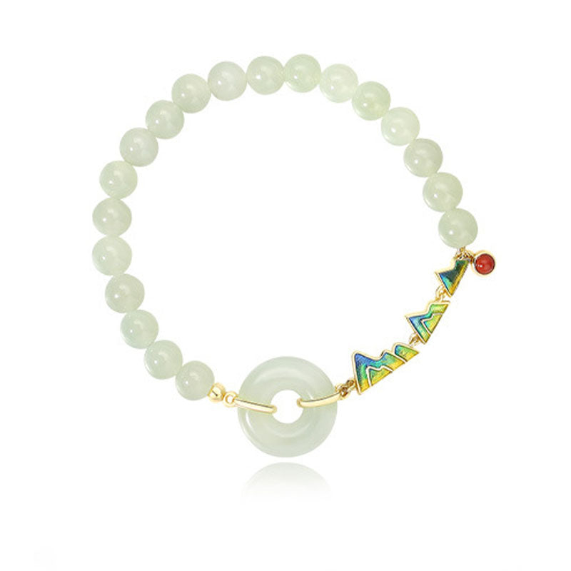 Mountain Natural Emerald Jade Stone Bracelet