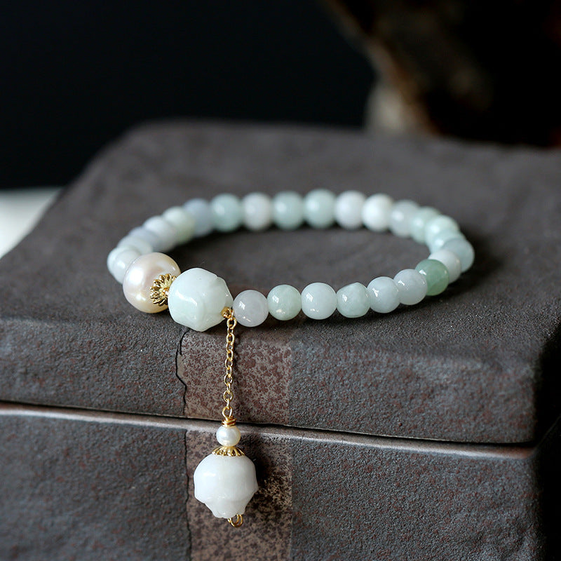 Emerald lotus bracelet