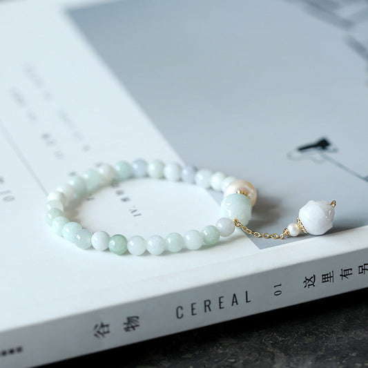 Emerald lotus bracelet