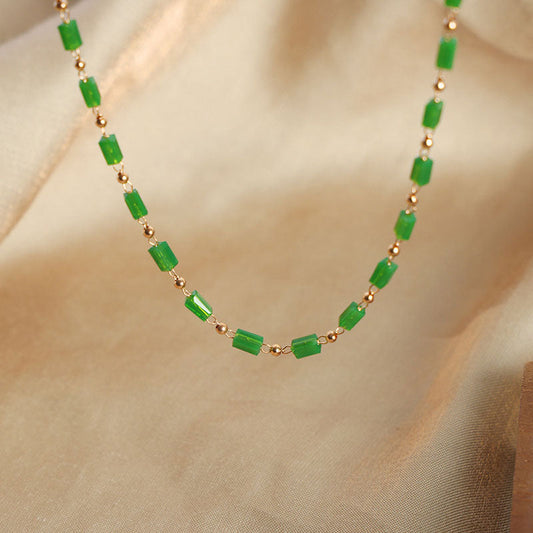 Geometric jewelry natural crystal necklace or bracelet