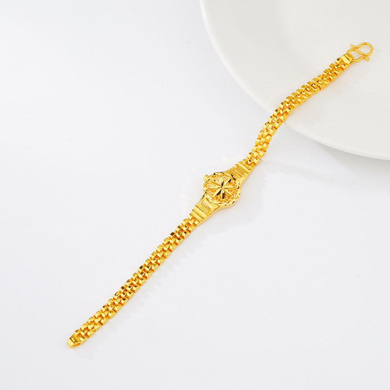 Alluvial Gold Sunflower Watch Style Bracelet