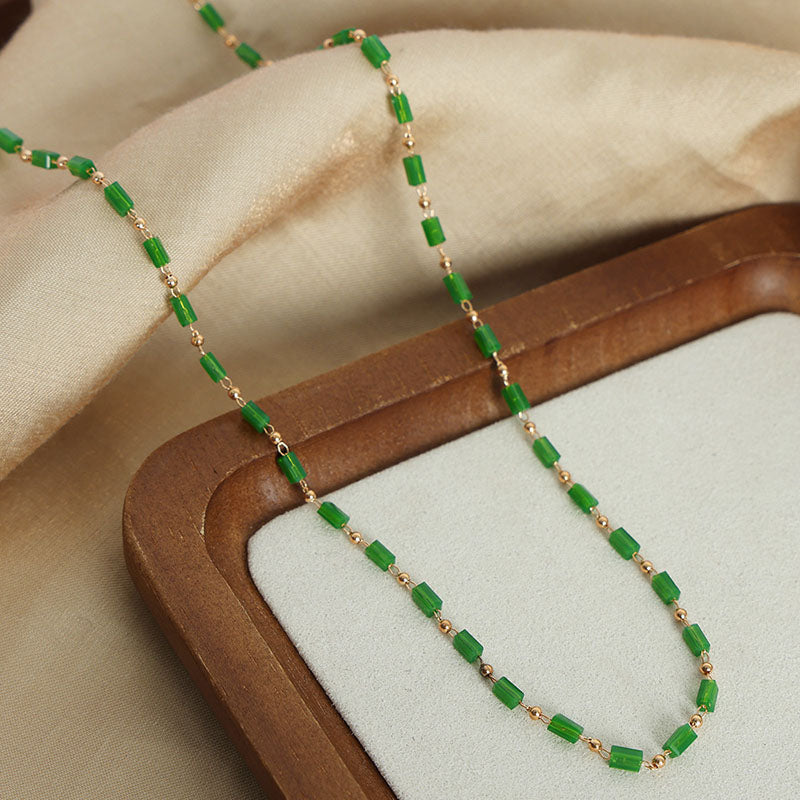 Geometric jewelry natural crystal necklace or bracelet