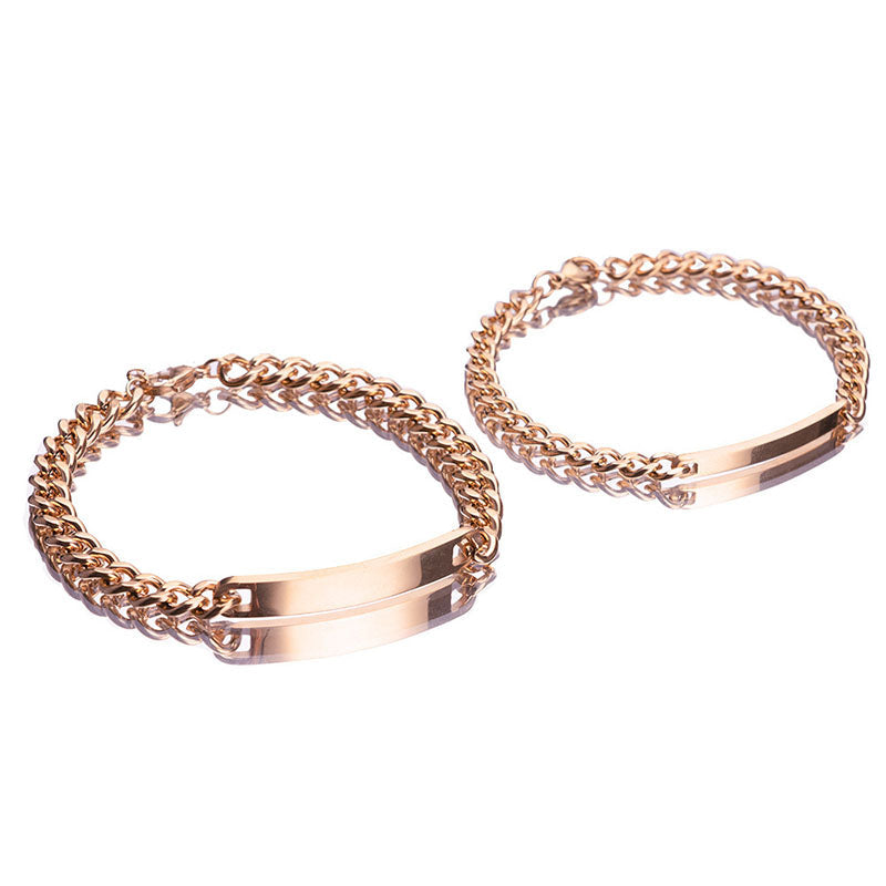 Pulsera grabable con nombre y caja de regalo rosa