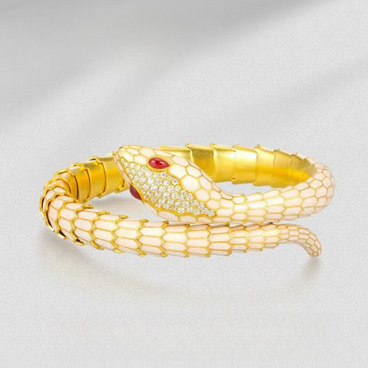 White Snake Natural Crystal Bracelet