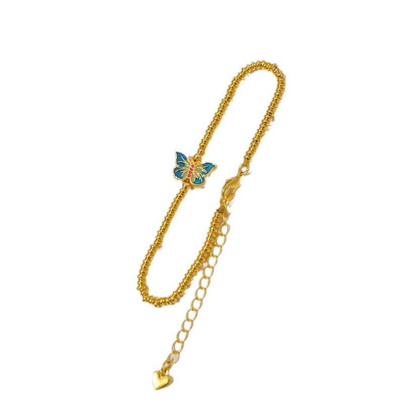 Burned Blue Butterfly Bracelet