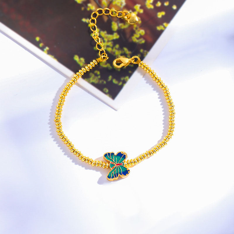 Burned Blue Butterfly Bracelet