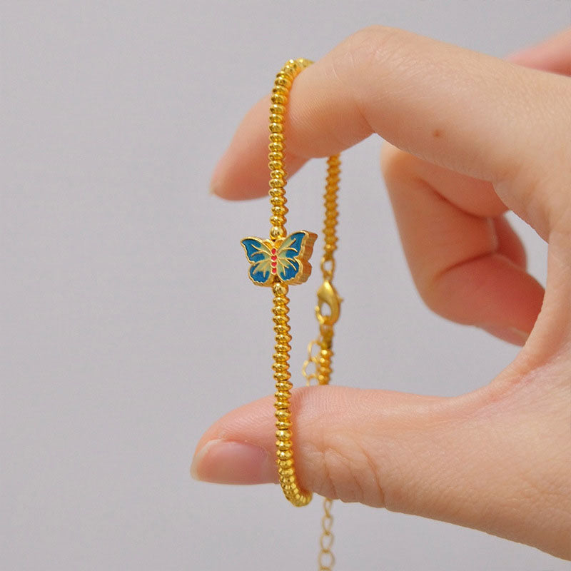 Burned Blue Butterfly Bracelet
