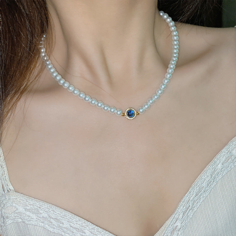 Round Bead Crystal Natural Freshwater Pearl Bracelet
