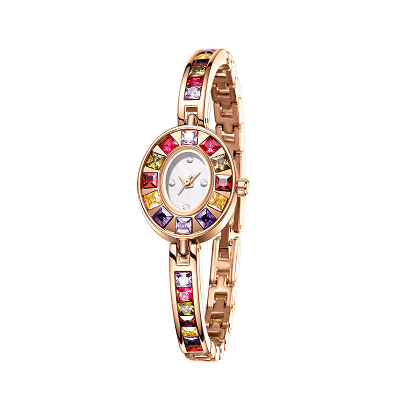 Pulsera de cristal natural con degradado arcoíris
