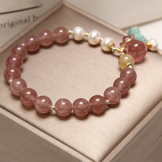 Lucky bag • Strawberry crystal bracelet