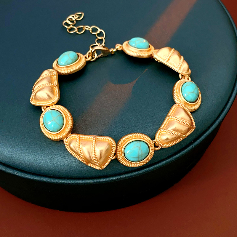 Natural turquoise triangle earrings bracelet necklace