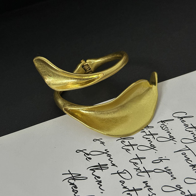 Gold Leaf Flower Collar Bracelet