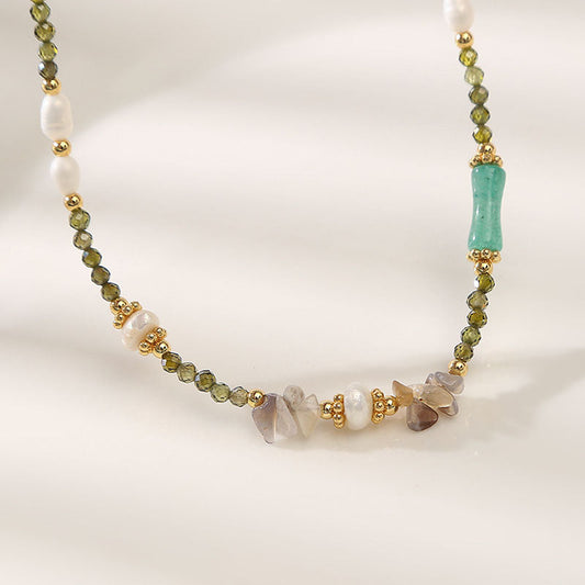 Baroque Pearl Natural Agate Bracelet Necklace