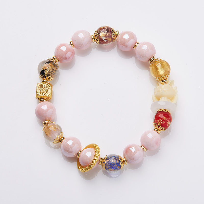 Nine-tailed Fox Natural Agate Bracelet