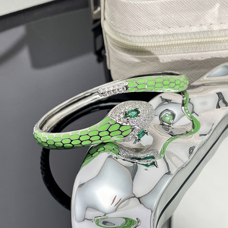 Enamel snake bracelet