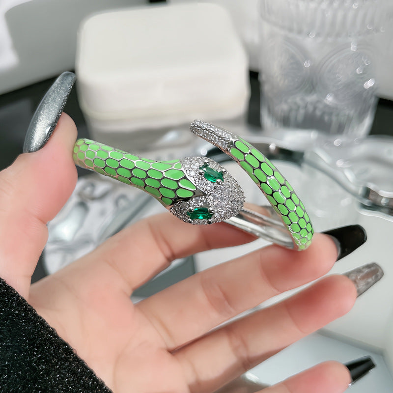Enamel snake bracelet