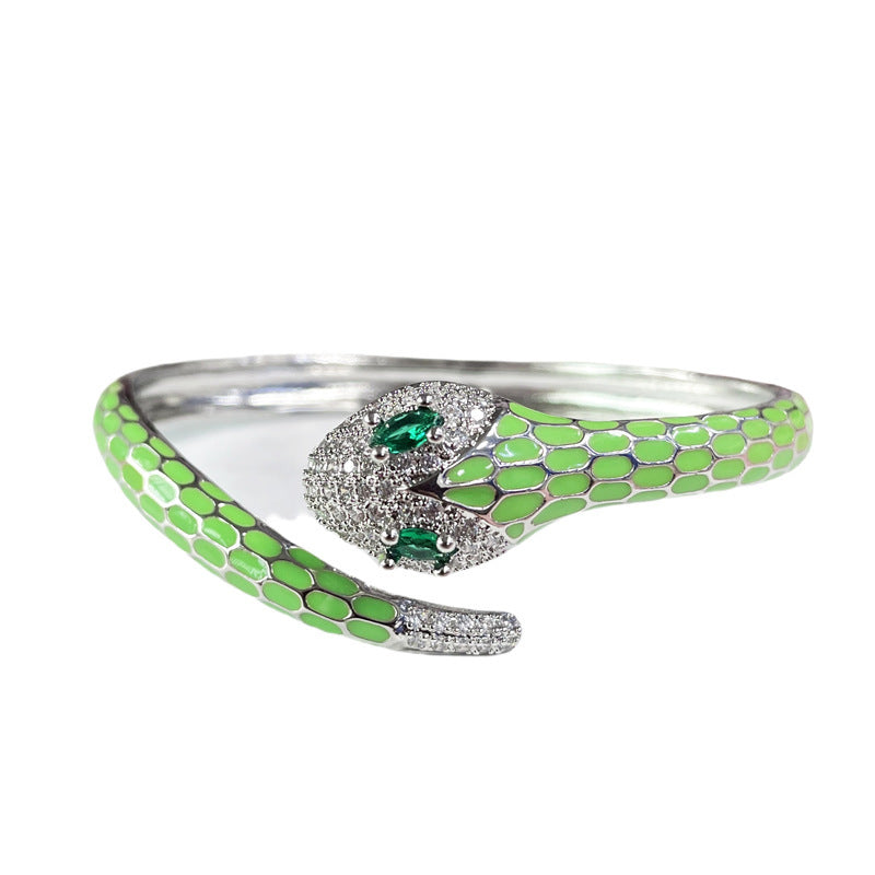 Enamel snake bracelet