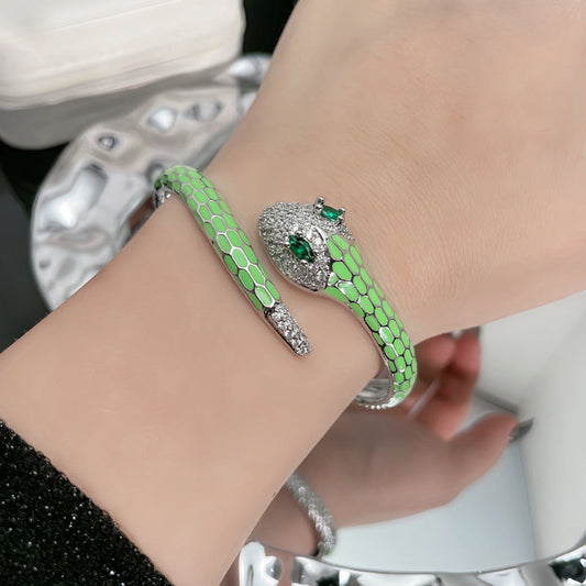 Enamel snake bracelet
