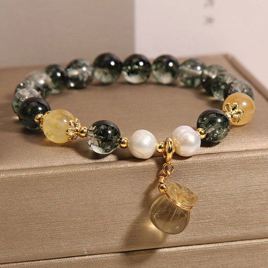 Lucky bag pendant natural crystal bracelet