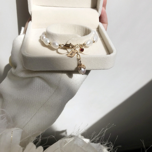 Freshwater Pearl & Crystal Bracelet