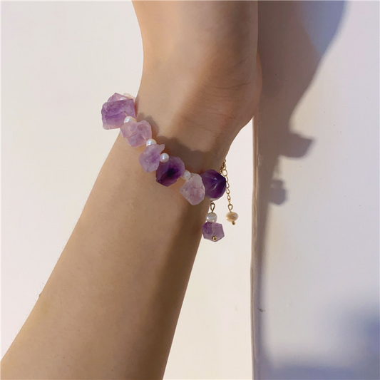Natural Amethyst Pearl Bracelet