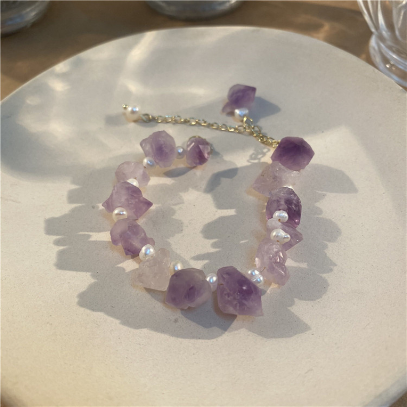 Natural Amethyst Pearl Bracelet