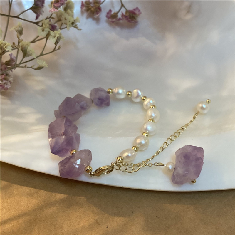 Natural Amethyst Pearl Bracelet
