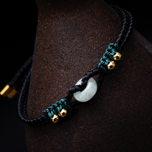 Lucky buckle woven jade jade bracelet