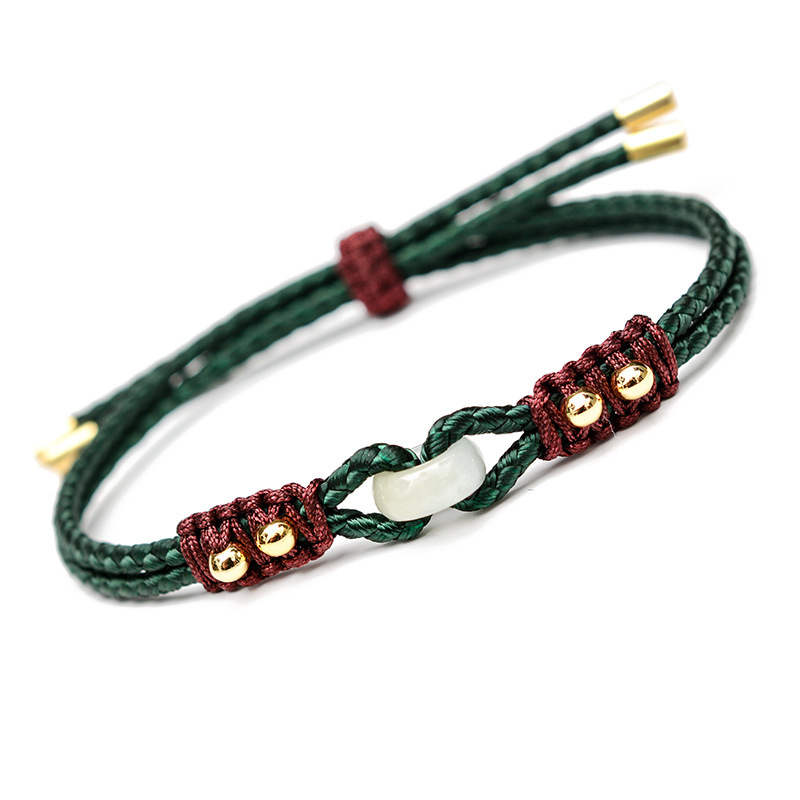 Lucky buckle woven jade jade bracelet
