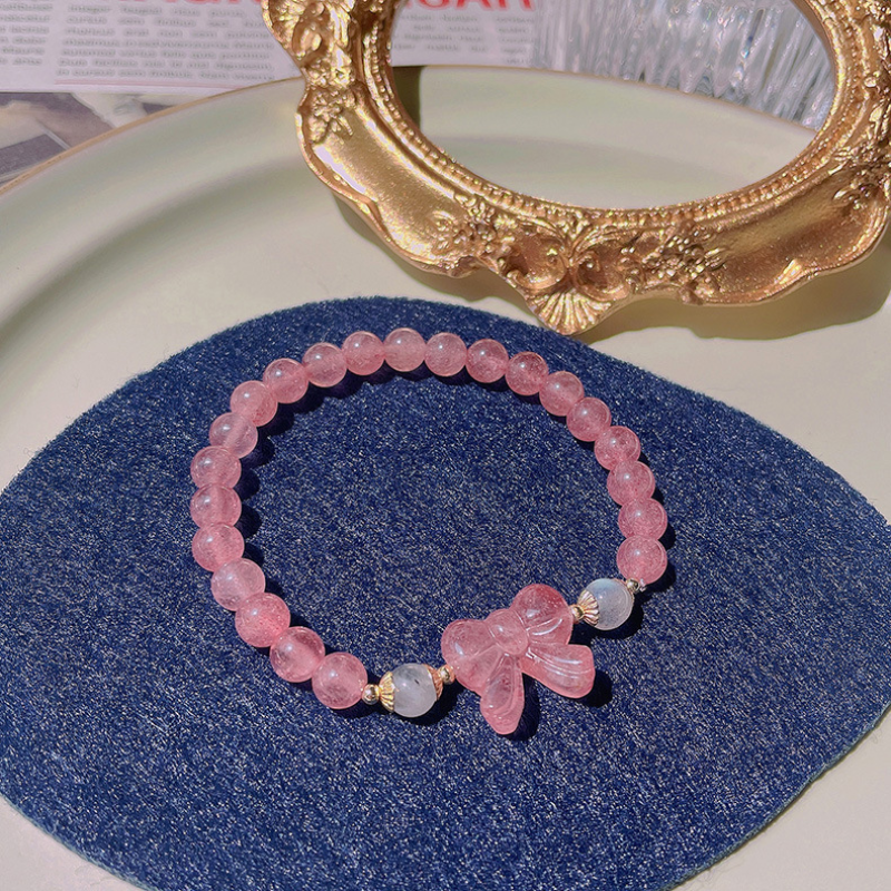 bow-knot • Strawberry Crystal Bracelet