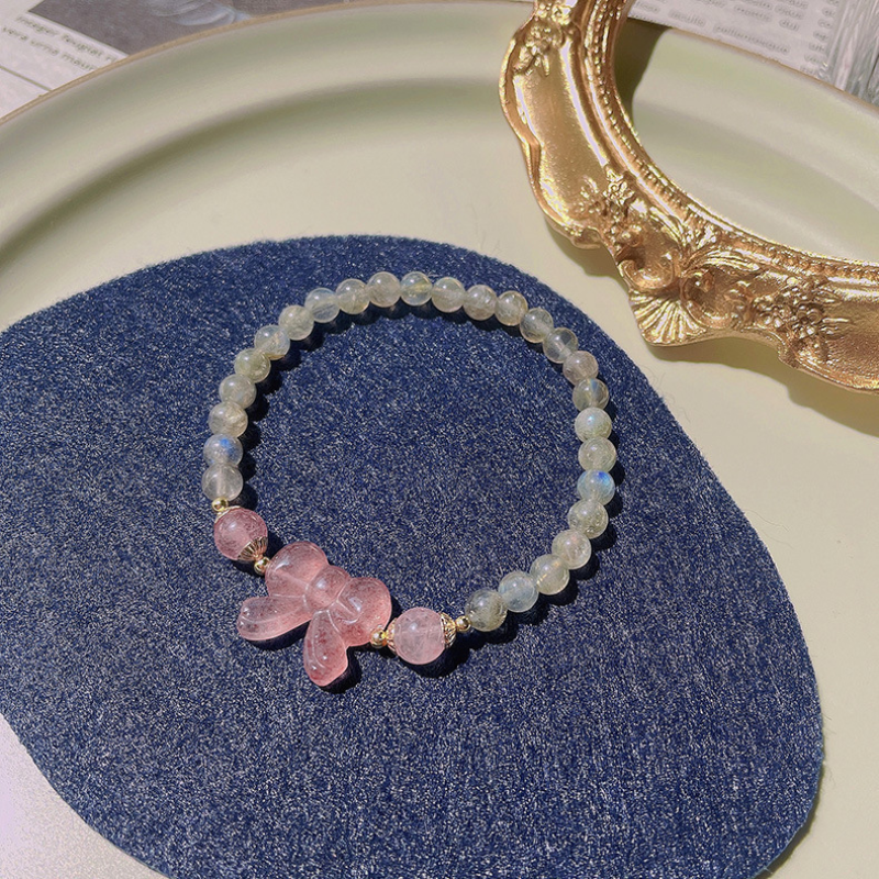 bow-knot • Strawberry Crystal Bracelet