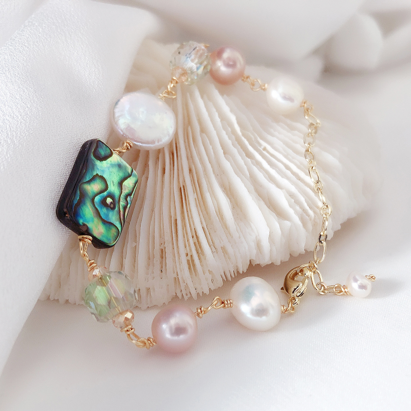 Abnormal pearl abalone shell bracelet