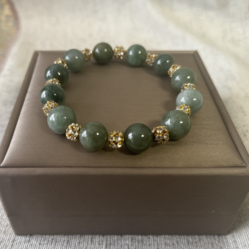 Natural Jadeite Rice Bead Bracelet