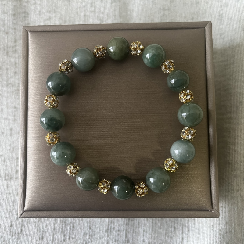 Natural Jadeite Rice Bead Bracelet