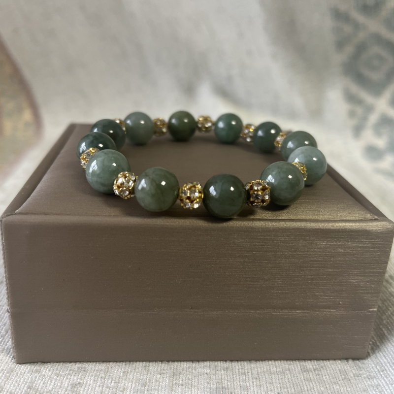 Natural Jadeite Rice Bead Bracelet