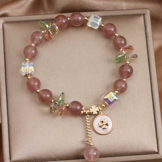 'Lucky Girl' • Strawberry Crystal Bracelet