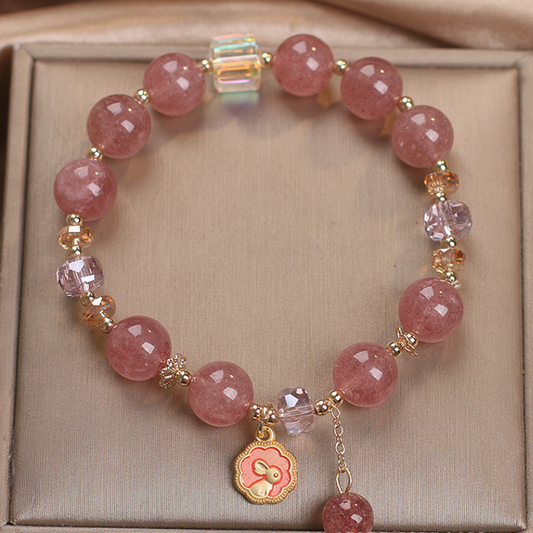 Rabbit • Strawberry Crystal Lucky Bracelet